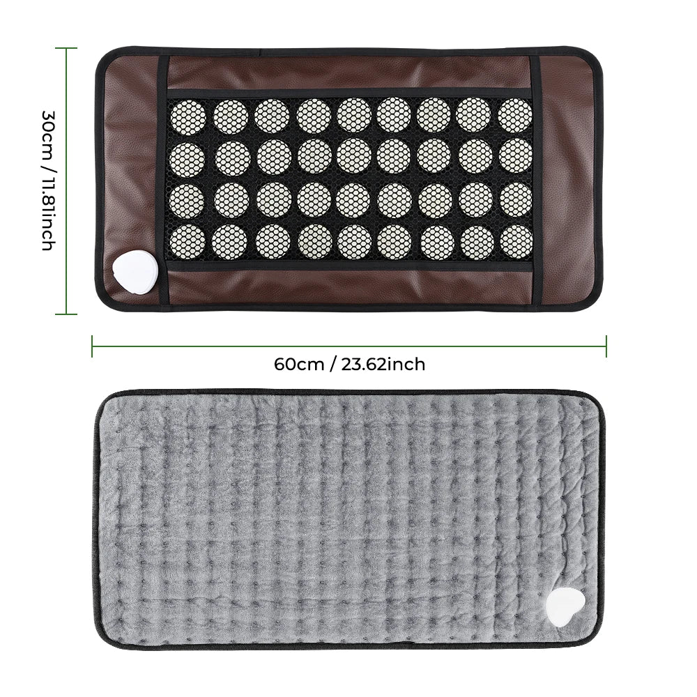 Natural Jade Stone Heated Massage Mat - Portable Thermal Therapy Pad