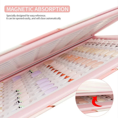 160 Colors Nail Swatch Book & False Nail Tips Display Chart
