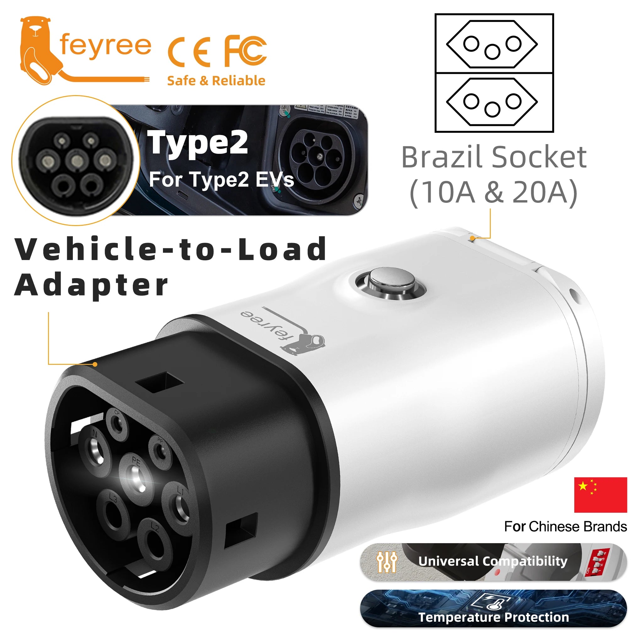 Type 2 V2L Electric Vehicle Discharger Adapter for Chinese EV Camping - 33