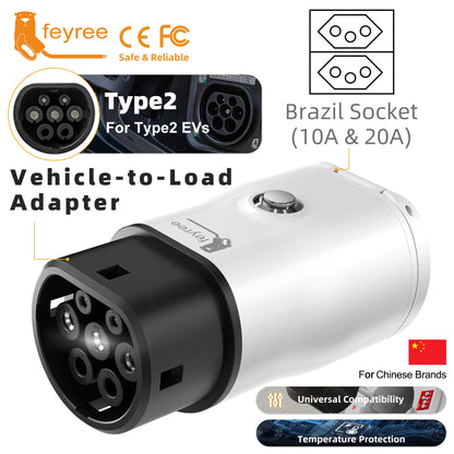 Type 2 V2L Electric Vehicle Discharger Adapter for Chinese EV Camping