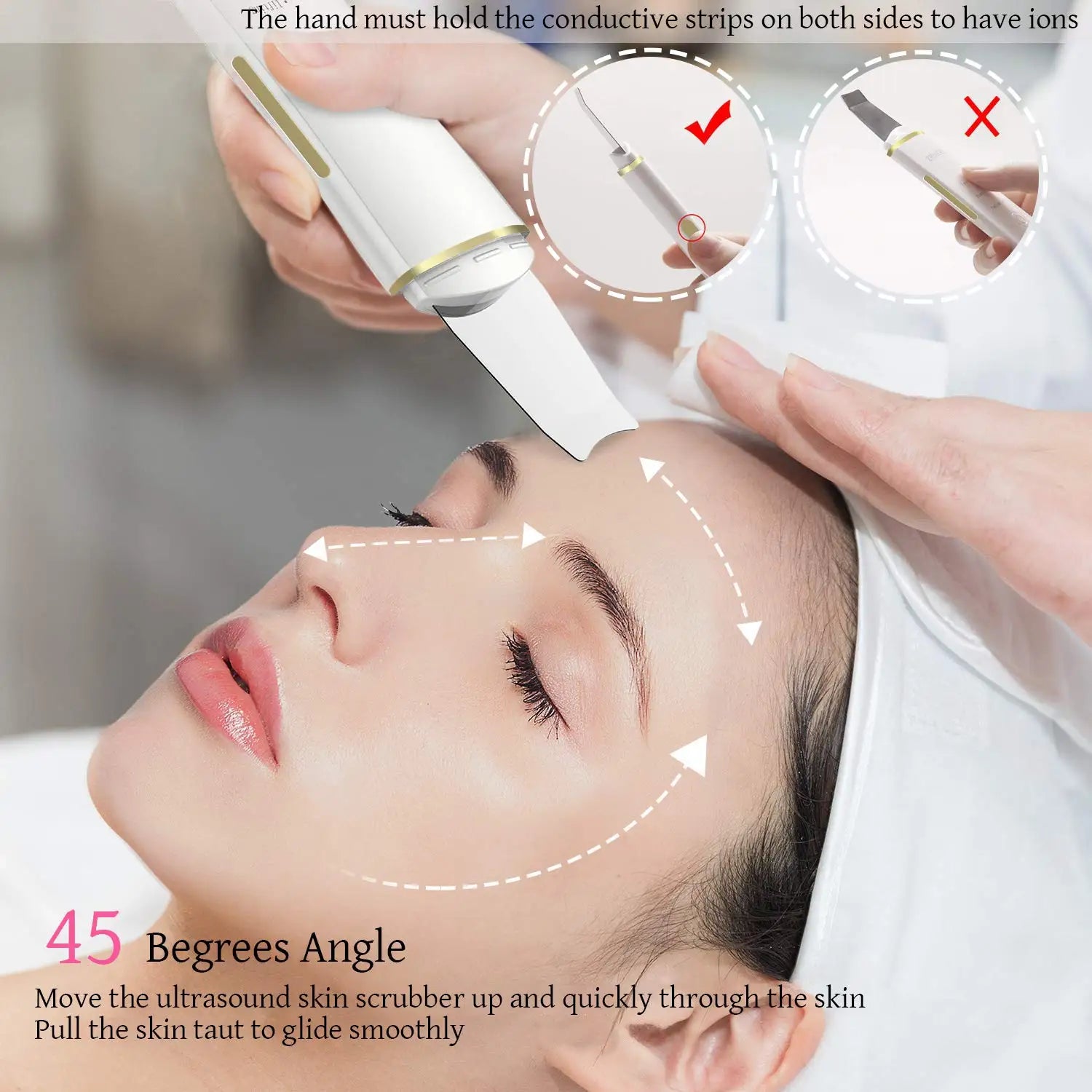 Ultrasonic Face Skin Scrubber - Deep Pore Cleansing & Blackhead Remover Spatula - 5