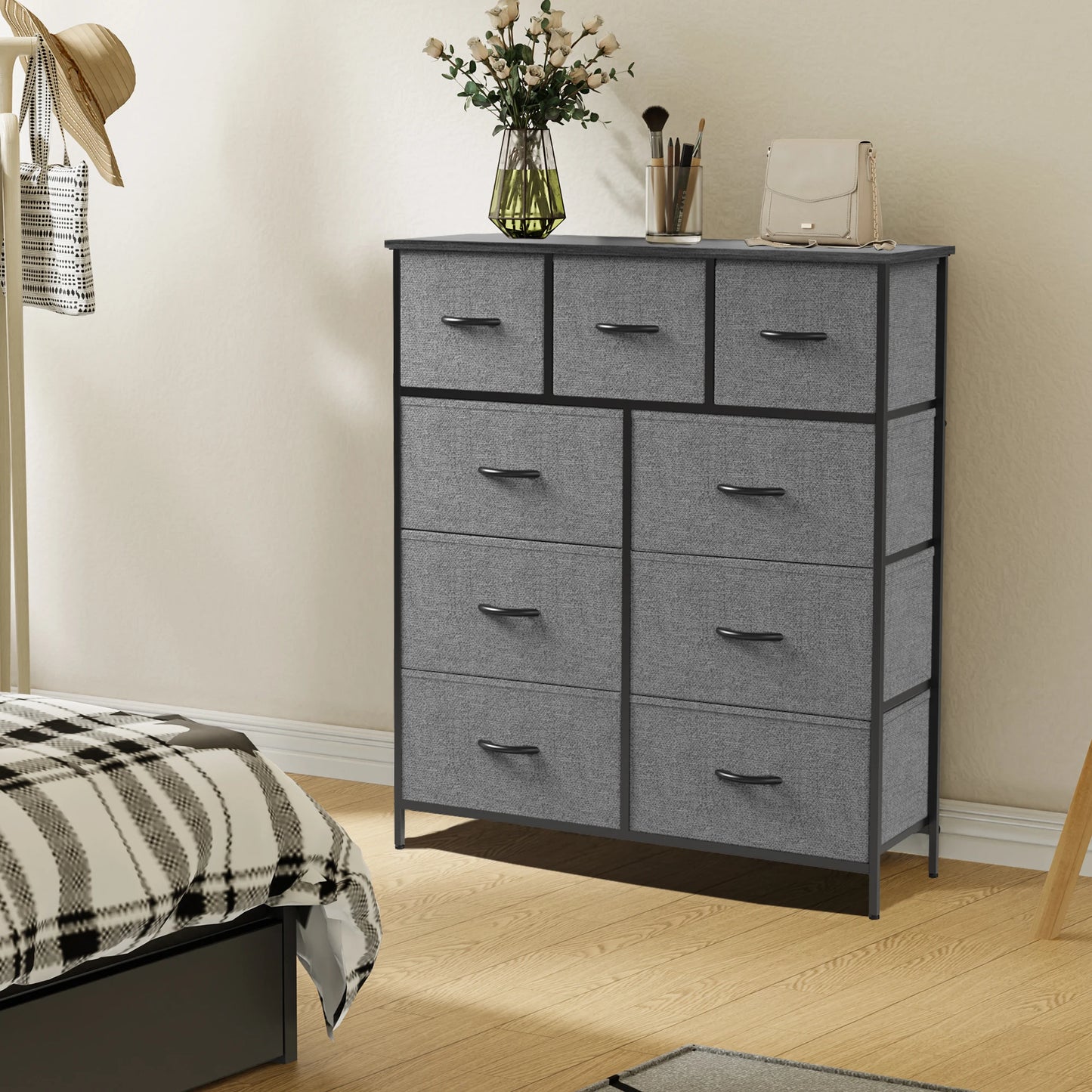 9-Drawer Fabric Dresser Storage Organizer for Bedroom & Nursery