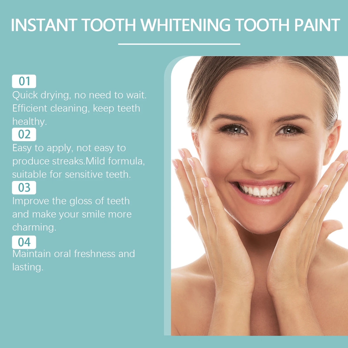 Instant Teeth Whitening Paint Gel for Stain Removal and Bright Smile