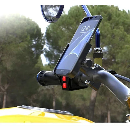 Heavy-Duty Aluminum Motorcycle & Bicycle Phone Mount - Secure GPS Holder