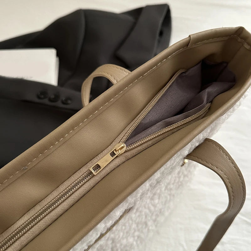 Luxury Lamb Wool Tote Bag