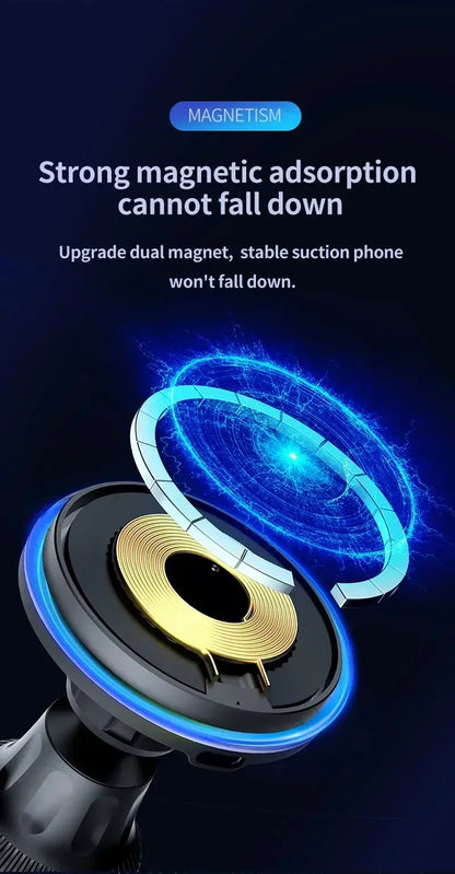 Magnetic Car Wireless Charger 15W Fast Mount for iPhone 12-16 Series