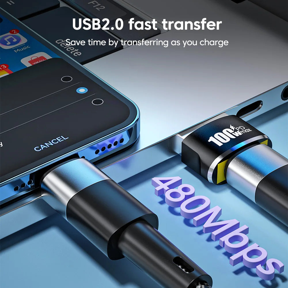 USB A Male to USB C Female OTG Adapter - 100W Fast Charging & Data Converter
