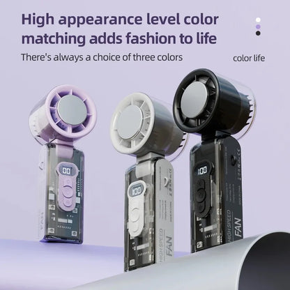 Portable 100-Speed Foldable Cooling Fan with LED Display