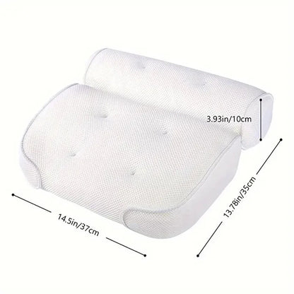 Ergonomic Bath Pillow - Spa Bathtub Cushion for Neck & Back Support with Suction Cups