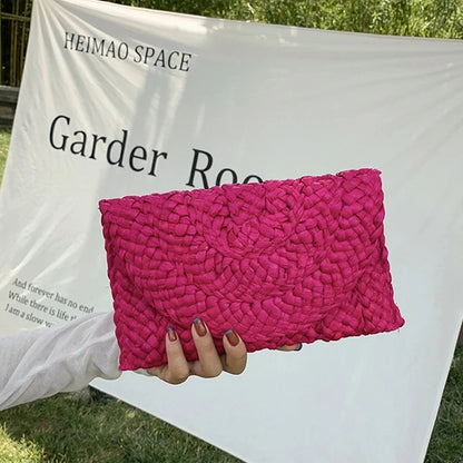 Luxury Woven Straw Clutch
