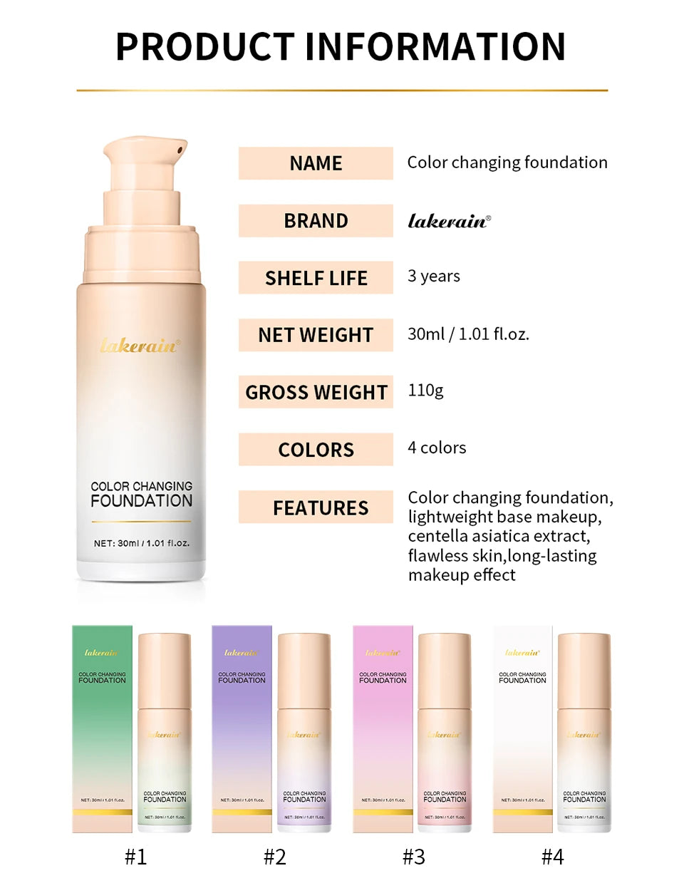 Color Changing 4-in-1 Foundation SPF 30 - Flawless Adjusting Makeup - 29