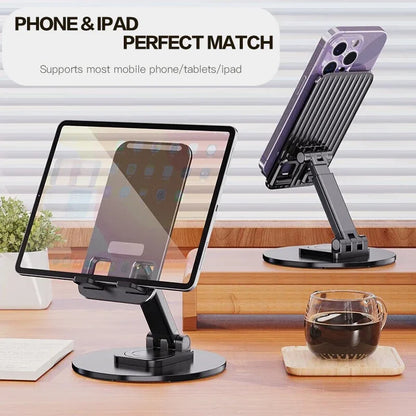 Foldable 360° Rotating Desktop Phone Stand - Universal Adjustable Holder