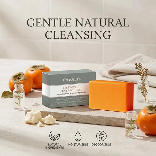 Persimmon Deodorizing Body Soap for Natural Aging Odor Neutralization & Skin Care