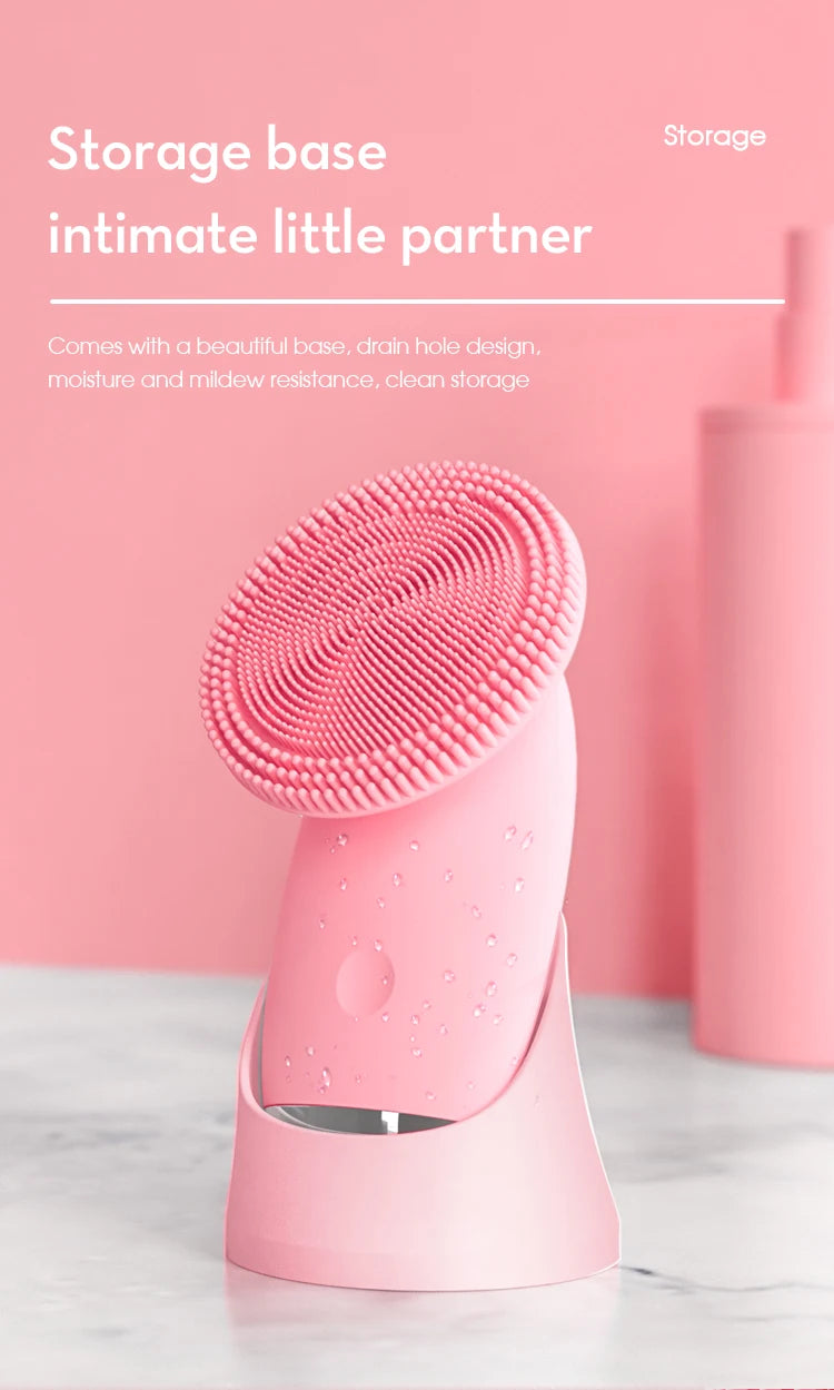 Sonic Electric Silicone Facial Cleansing Brush – Waterproof Skin Exfoliator - 14
