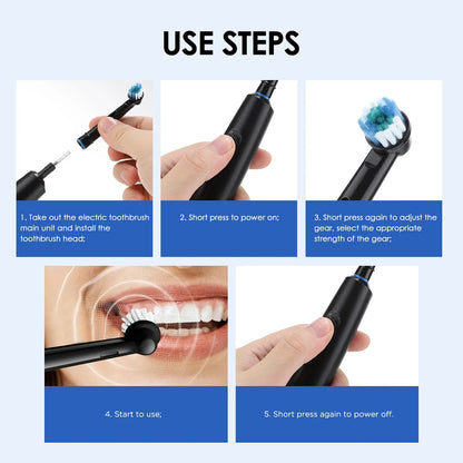 Rechargeable Rotating Electric Toothbrush with 5 Cleaning Modes and 2-Minute Timer