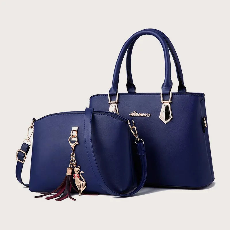 Luxury 2-Piece Leather Tote Set