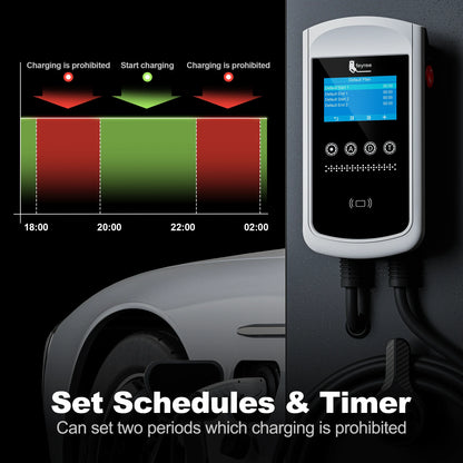 Smart EV Wallbox Charger - Type 1 Adjustable 32A-50A Station with Wi-Fi App