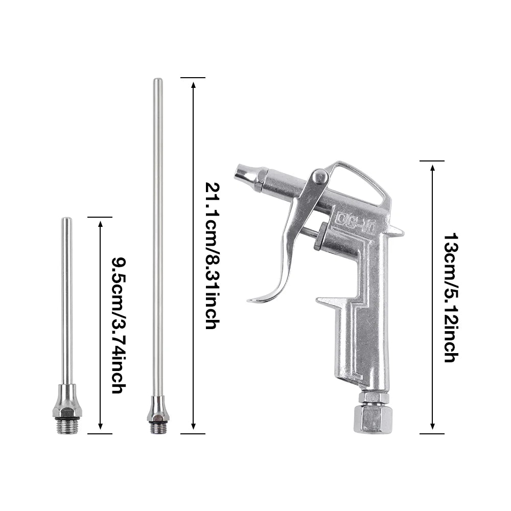 Pneumatic Air Blow Gun Compressor Attachment - Handheld Dust Blower Tool