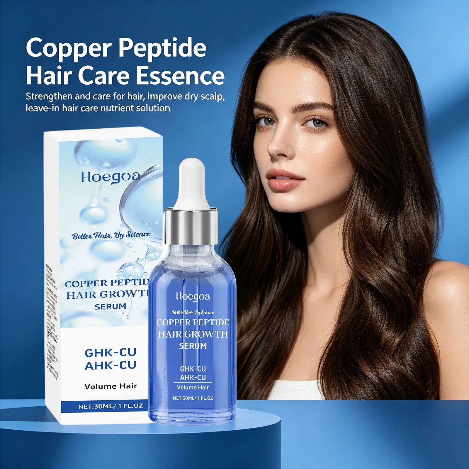Copper Peptide Hair Growth Serum - Revitalizing Scalp & Anti-Frizz Repair Treatment - 2