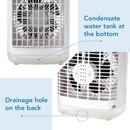 Portable Desktop Air Cooler Fan with Ultrasonic Misting and Ambient Light