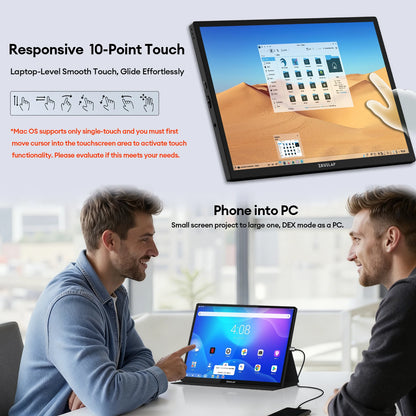 10.5" FHD Portable Touchscreen Monitor - 100% sRGB IPS Slim Display