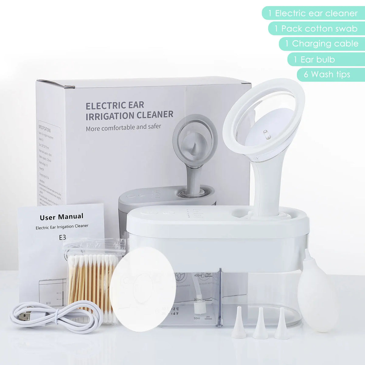Electric Ear Wax Removal Irrigation System - Professional Home Ear Cleaning Kit