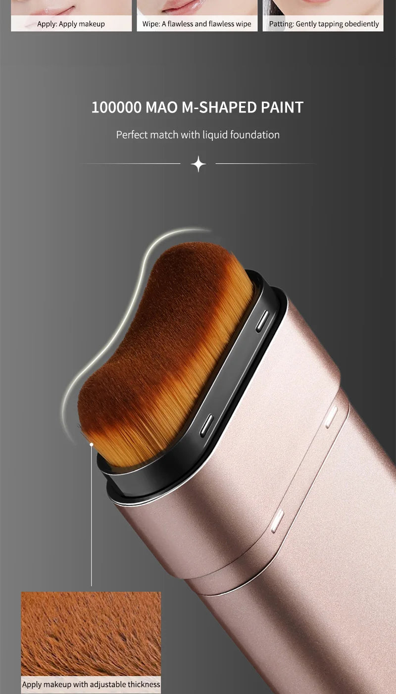 Double-Ended Hydrating Foundation Stick with Built-in Brush - Long-Lasting - 11
