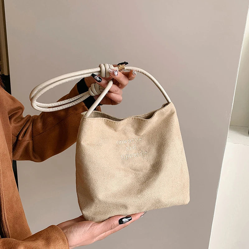 Luxury Retro Suede Shoulder Bag