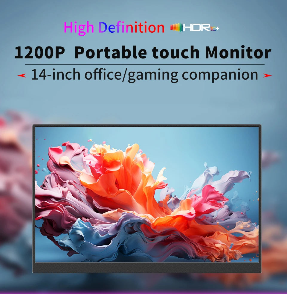 14" Portable Touch Screen Monitor - 1080P FHD IPS Gaming Display - 7