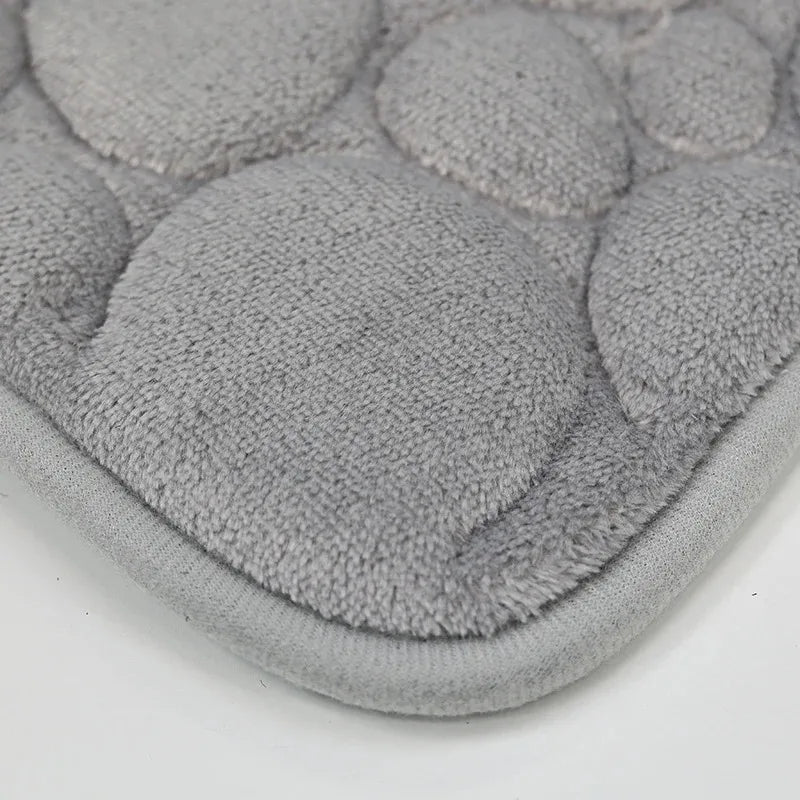 3-Piece Cobblestone Bath Mat Set -...ece Cobblestone Bath Mat Set - Non-Slip & Absorbent - 24