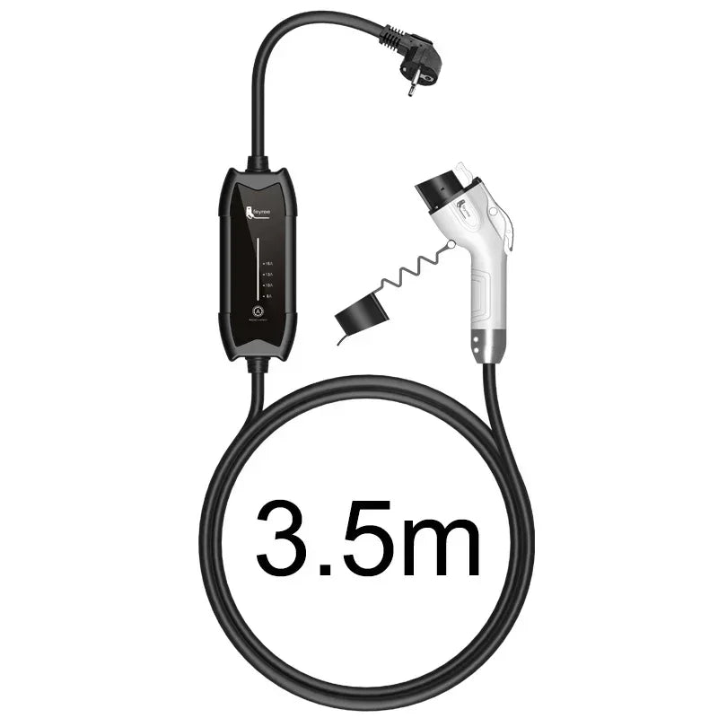Portable EV Charger Type 2 - 16A 3.5KW Adjustable Electric Vehicle Charger - 34