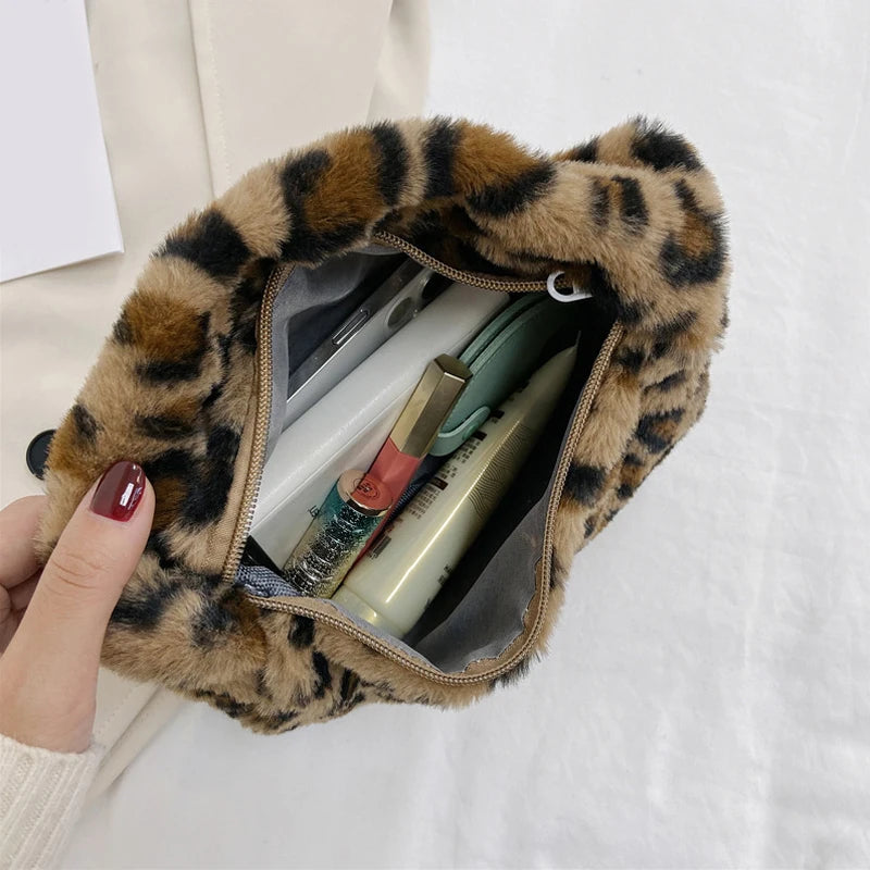 Luxury Plush Leopard Handbag