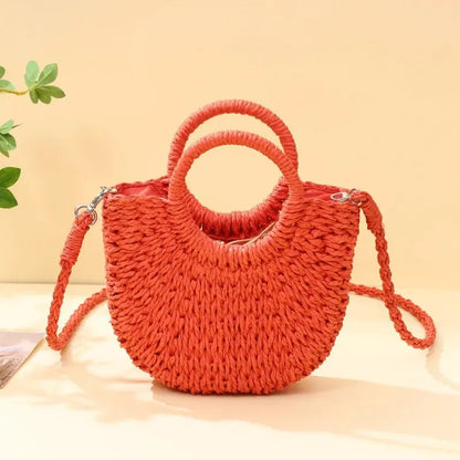 Luxury Half-Moon Straw Bag
