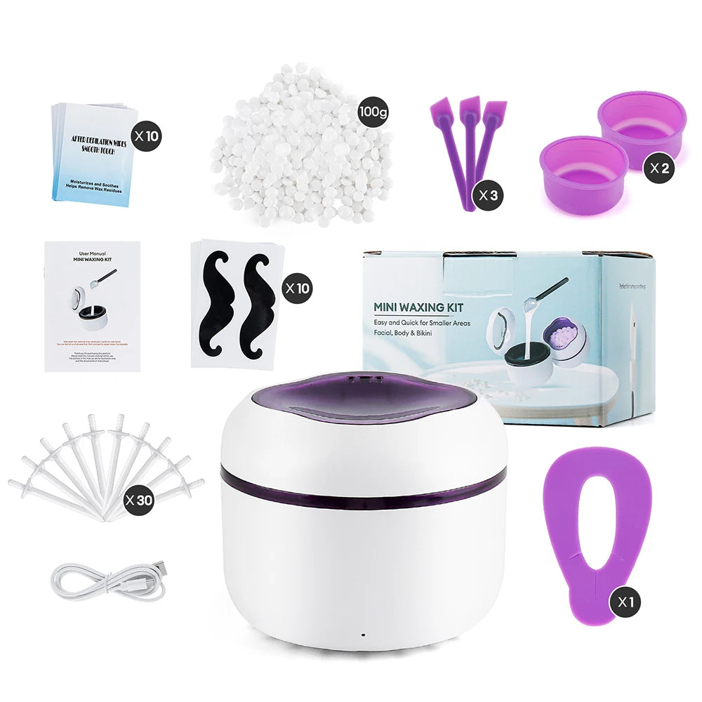 Mini Wax Heater & Nose Ear Hair Removal Kit