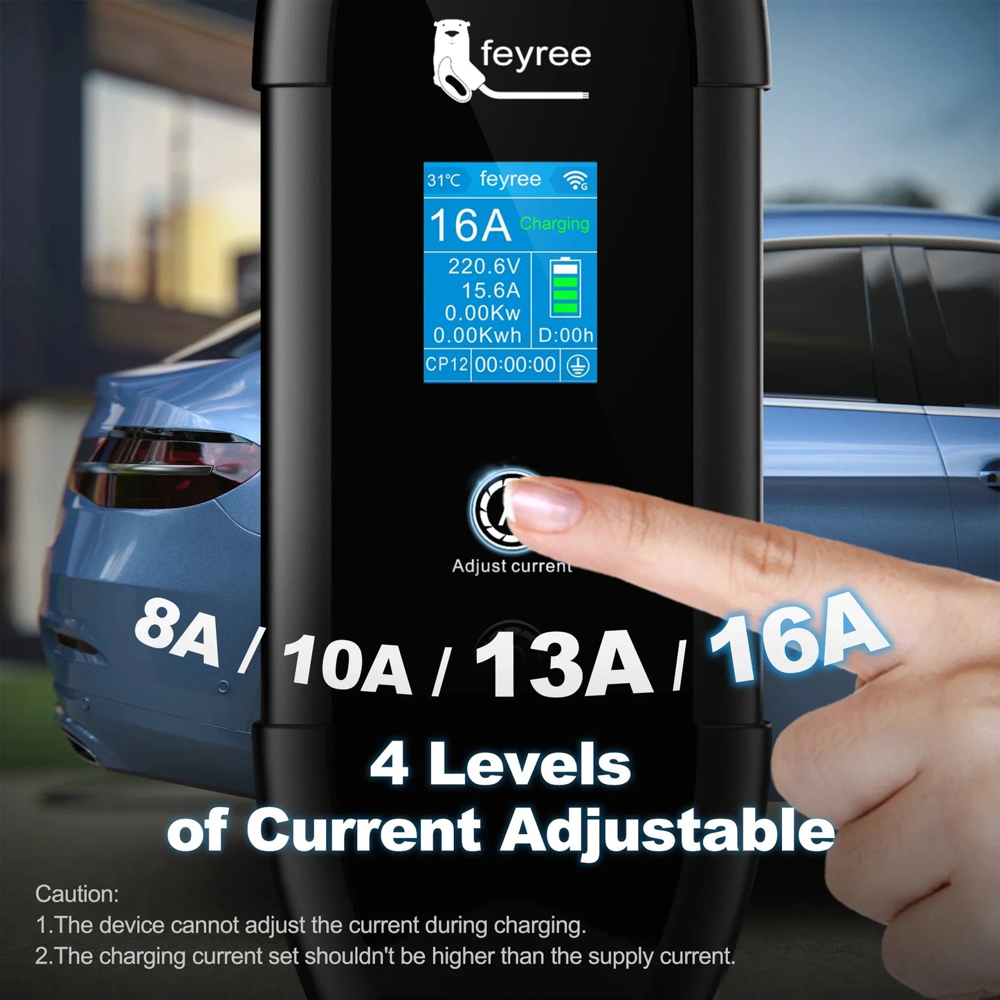 Portable 16A EV Charger with APP Control - 3.5KW Electric Vehicle Cable