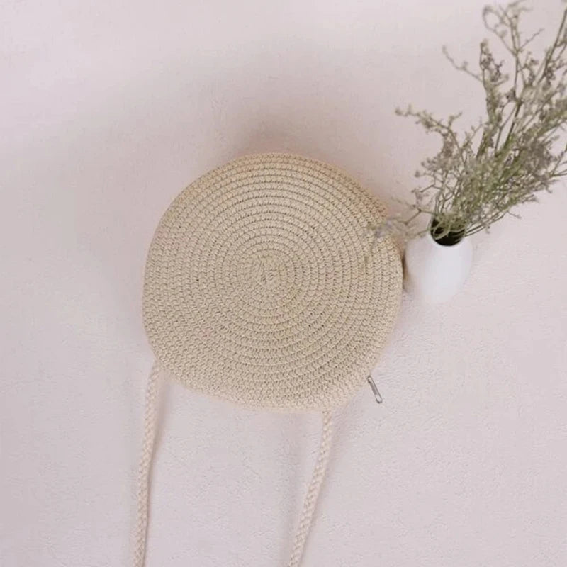 Luxury Round Straw Crossbody