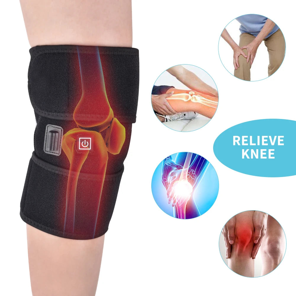 Electric Heated Knee Brace - USB Vibration Therapy & Support Pad - 3