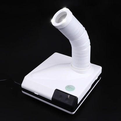 60W Nail Dust Collector Extractor Fan Vacuum with Retractable LED Tube for Manicure Salon