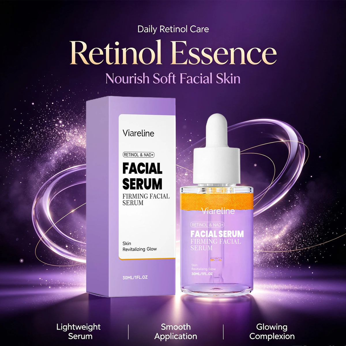 Retinol & NAD+ Firming Facial Serum - Anti-Aging Skin Lifting & Brightening Treatment