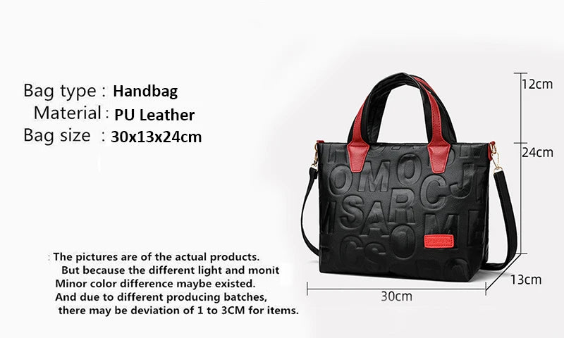 Luxury Contrast Leather Tote