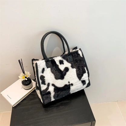 Luxury Fluffy Animal Print Tote