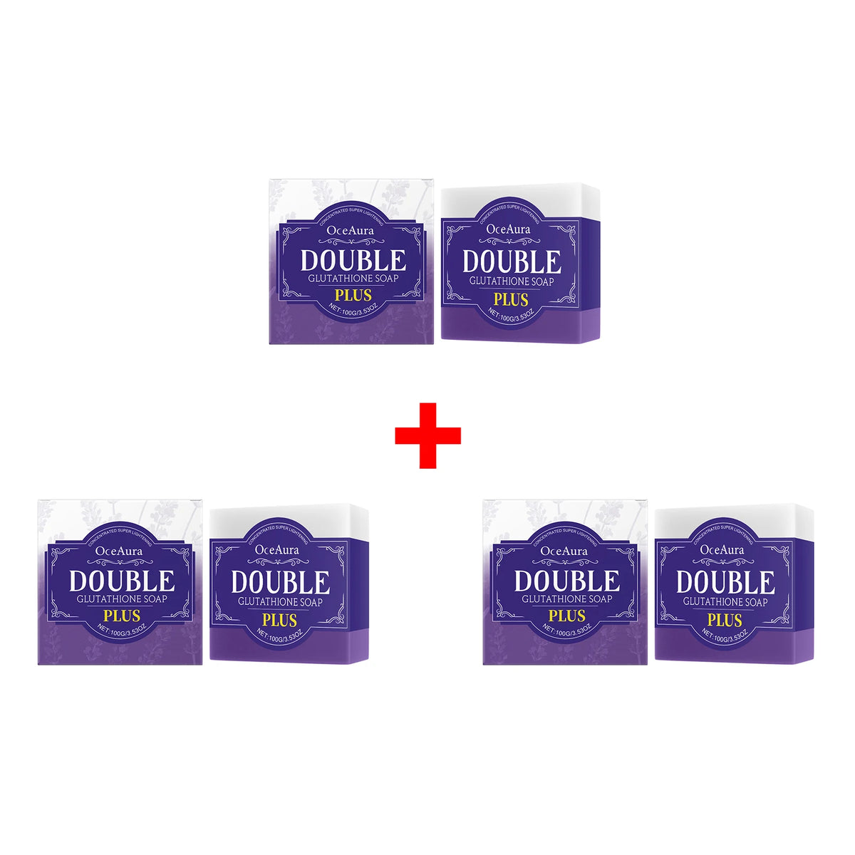 Lavender Double Glutathione Whitening Soap Bar for Deep Cleansing & Skin Brightening