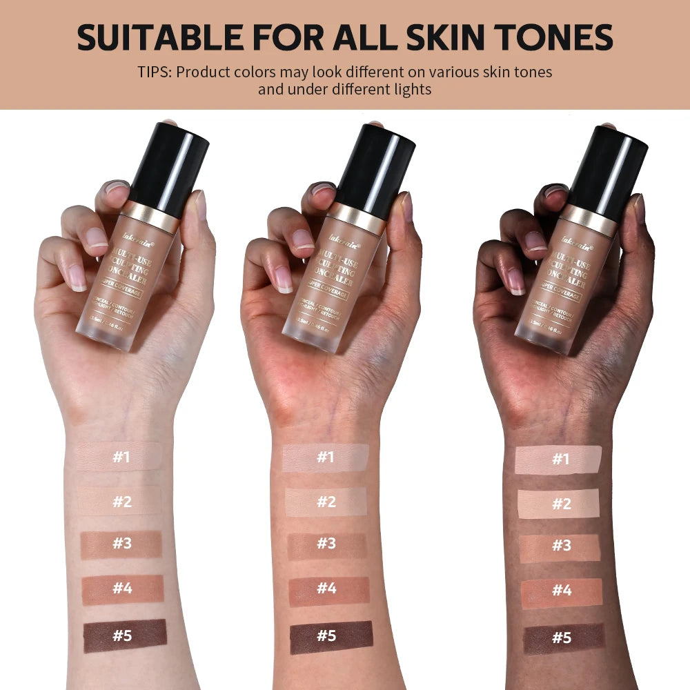 Full Coverage Waterproof Concealer - Matte Liquid Foundation - 6