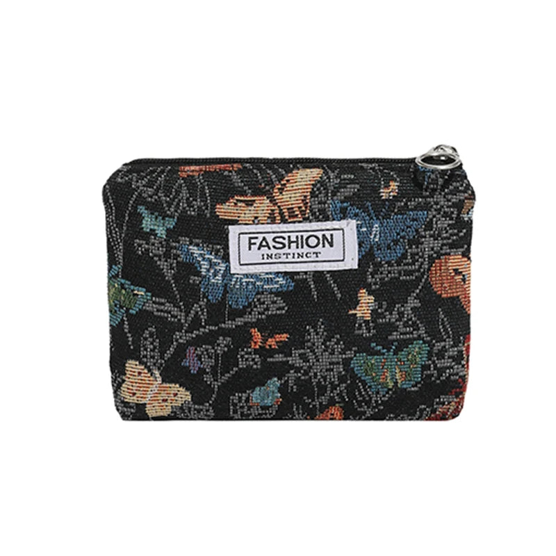 Luxury Retro Floral Canvas Clutch