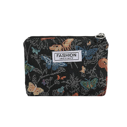 Luxury Retro Floral Canvas Clutch
