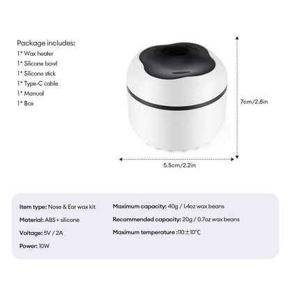 Mini Wax Heater & Nose Ear Hair Removal Kit