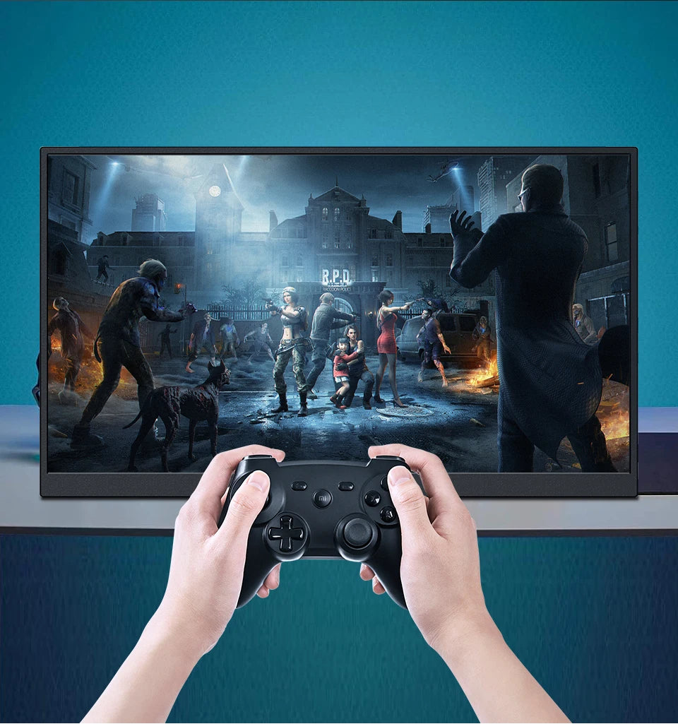 15.6" FHD Portable Monitor - IPS Gaming Laptop Display with USB-C & HDMI