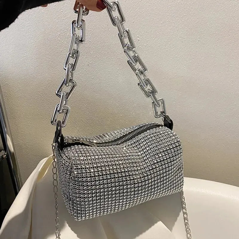 Luxury Rhinestone Bucket Bag