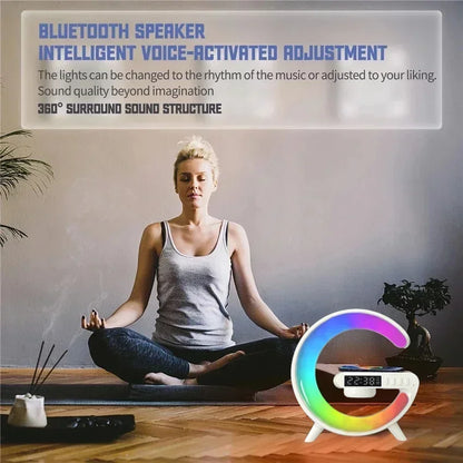 Multifunction 15W Wireless Charger, Bluetooth Speaker & RGB Alarm Clock
