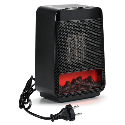Portable Electric Ceramic Space Heater with Ambient Flame Light & Timer